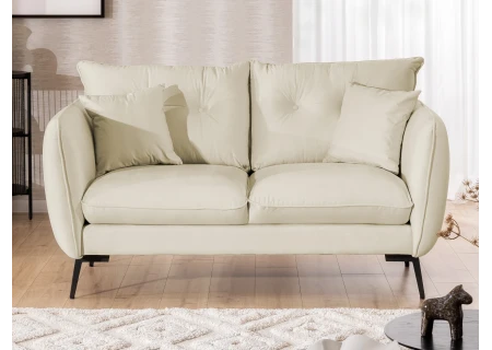 Nordloft - Modernes Sofa 2-Sitzer aus Samt-Stoff mit Hohen Schwarzen Metallfüßen und schöner Sitzkomfort