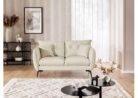 Nordloft - Modernes Sofa 2-Sitzer aus Samt-Stoff mit Hohen Schwarzen Metallfüßen und schöner Sitzkomfort