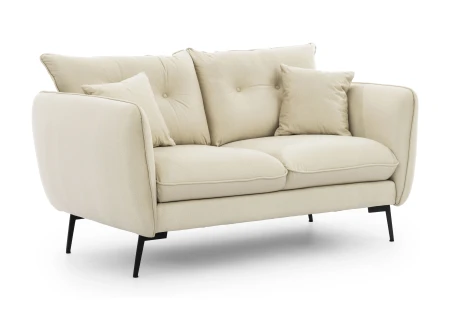 Nordloft - Modernes Sofa 2-Sitzer aus Samt-Stoff mit Hohen Schwarzen Metallfüßen und schöner Sitzkomfort