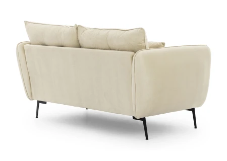 Nordloft - Modernes Sofa 2-Sitzer aus Samt-Stoff mit Hohen Schwarzen Metallfüßen und schöner Sitzkomfort