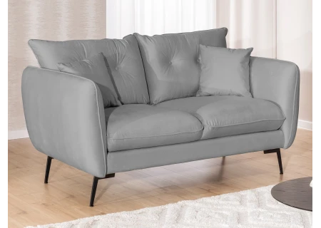 Nordloft - Modernes Sofa 2-Sitzer aus Samt-Stoff mit Hohen Schwarzen Metallfüßen und schöner Sitzkomfort