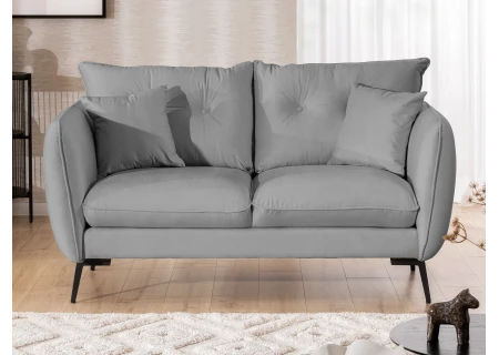 Nordloft - Modernes Sofa 2-Sitzer aus Samt-Stoff mit Hohen Schwarzen Metallfüßen und schöner Sitzkomfort