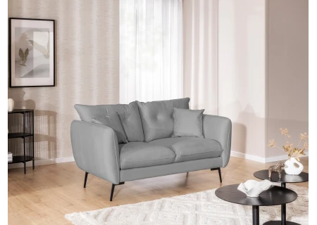 Nordloft - Modernes Sofa 2-Sitzer aus Samt-Stoff mit Hohen Schwarzen Metallfüßen und schöner Sitzkomfort