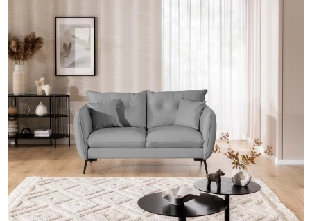 Nordloft - Modernes Sofa 2-Sitzer aus Samt-Stoff mit Hohen Schwarzen Metallfüßen und schöner Sitzkomfort