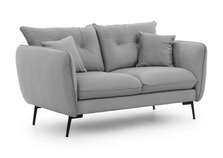 Nordloft - Modernes Sofa 2-Sitzer aus Samt-Stoff mit Hohen Schwarzen Metallfüßen und schöner Sitzkomfort