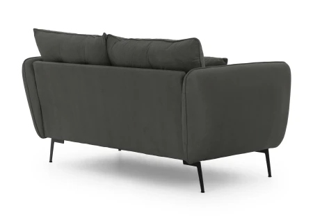 Nordloft - Modernes Sofa 2-Sitzer aus Samt-Stoff mit Hohen Schwarzen Metallfüßen und schöner Sitzkomfort