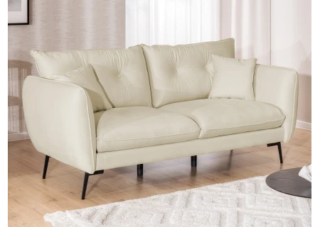 Nordloft - Modernes Sofa 3-Sitzer aus Samt-Stoff mit Hohen Schwarzen Metallfüßen und schöner Sitzkomfort