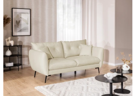 Nordloft - Modernes Sofa 3-Sitzer aus Samt-Stoff mit Hohen Schwarzen Metallfüßen und schöner Sitzkomfort