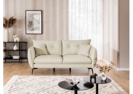 Nordloft - Modernes Sofa 3-Sitzer aus Samt-Stoff mit Hohen Schwarzen Metallfüßen und schöner Sitzkomfort