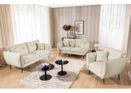 Nordloft - Modernes Sofa 3-Sitzer aus Samt-Stoff mit Hohen Schwarzen Metallfüßen und schöner Sitzkomfort