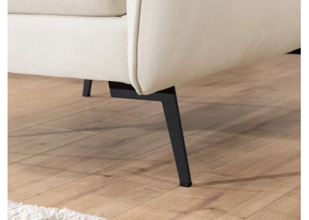 Nordloft - Modernes Sofa 3-Sitzer aus Samt-Stoff mit Hohen Schwarzen Metallfüßen und schöner Sitzkomfort