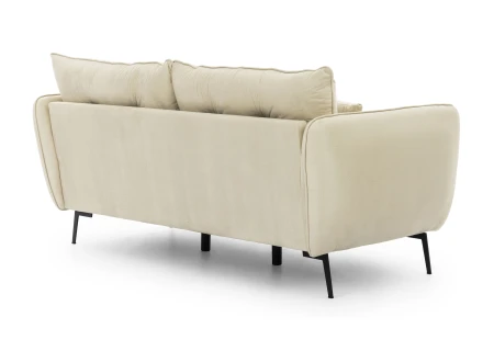 Nordloft - Modernes Sofa 3-Sitzer aus Samt-Stoff mit Hohen Schwarzen Metallfüßen und schöner Sitzkomfort