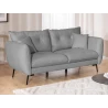 Nordloft - Modernes Sofa 3-Sitzer aus Samt-Stoff mit Hohen Schwarzen Metallfüßen und schöner Sitzkomfort
