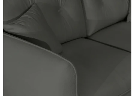 Nordloft - Modernes Sofa 3-Sitzer aus Samt-Stoff mit Hohen Schwarzen Metallfüßen und schöner Sitzkomfort