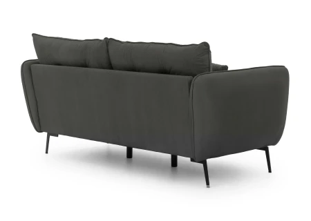 Nordloft - Modernes Sofa 3-Sitzer aus Samt-Stoff mit Hohen Schwarzen Metallfüßen und schöner Sitzkomfort