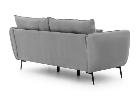 Nordloft - Modernes Sofa 3-Sitzer aus Samt-Stoff mit Hohen Schwarzen Metallfüßen und schöner Sitzkomfort