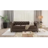 Chloe - Sofa 3 sitzer mit Schlaffunktion Chesterfield aus veganem Leder mit Holzfüßen