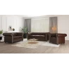 Chloe - Sofa 3 sitzer mit Schlaffunktion Chesterfield aus veganem Leder mit Holzfüßen