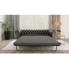Chloe - Sofa 3 sitzer mit Schlaffunktion Chesterfield aus veganem Leder mit Holzfüßen