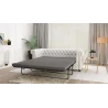 Chloe - Sofa 3 sitzer mit Schlaffunktion Chesterfield aus veganem Leder mit Holzfüßen