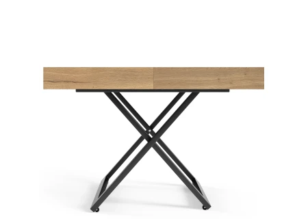 Elano - Luxuriöser und moderner Esstisch und Couchtisch in einem in Halifax Eiche mit schwarzen Metallfüßen und Hochwertige Vera