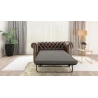 Chloe - Sofa 2 sitzer mit Schlaffunktion Chesterfield aus veganem Leder mit Holzfüßen