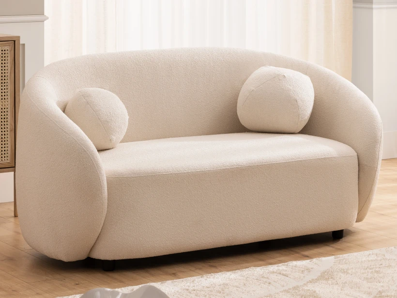 Roundi - Bouclé 2-Sitzer Sofa Luxus & Moderne Kollektion Geschwungenes Loveseat-Design