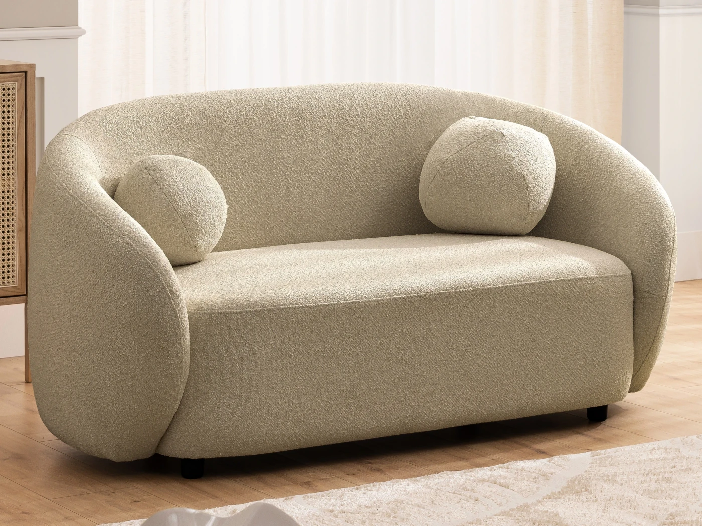 Roundi - Bouclé 2-Sitzer Sofa Luxus & Moderne Kollektion Geschwungenes Loveseat-Design