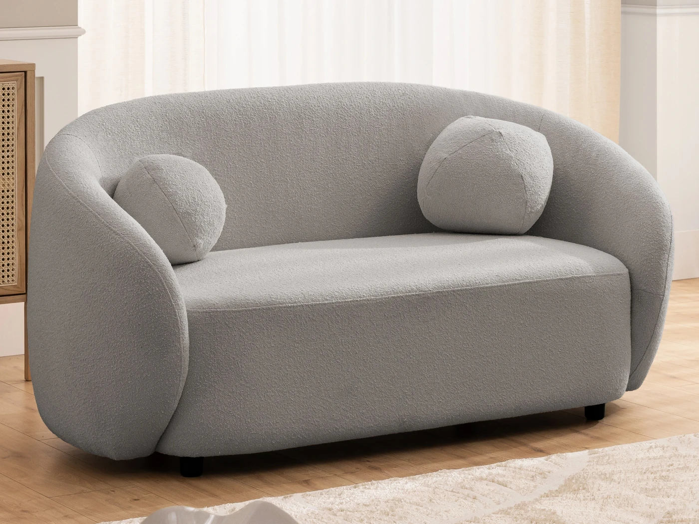 Roundi - Bouclé 2-Sitzer Sofa Luxus & Moderne Kollektion Geschwungenes Loveseat-Design