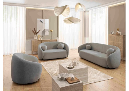 Roundi - Bouclé 2-Sitzer Sofa Luxus & Moderne Kollektion Geschwungenes Loveseat-Design