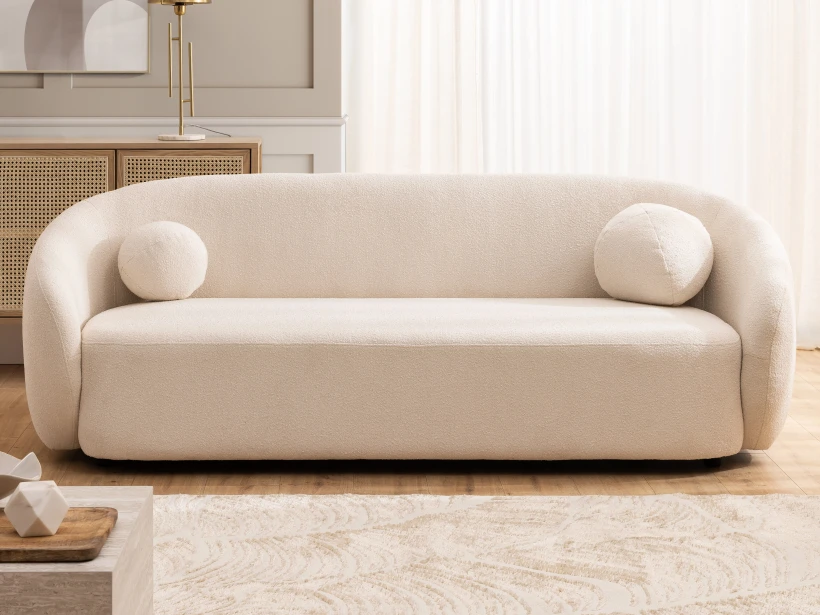 Roundi - Bouclé 3-Sitzer Sofa Luxus & Moderne Kollektion Geschwungenes Loveseat-Design