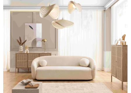Roundi - Bouclé 3-Sitzer Sofa Luxus & Moderne Kollektion Geschwungenes Loveseat-Design
