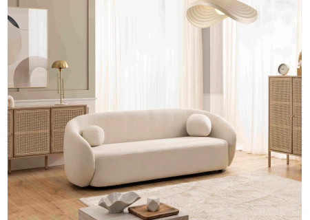 Roundi - Bouclé 3-Sitzer Sofa Luxus & Moderne Kollektion Geschwungenes Loveseat-Design