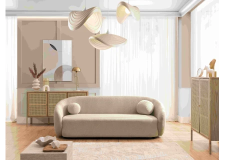 Roundi - Bouclé 3-Sitzer Sofa Luxus & Moderne Kollektion Geschwungenes Loveseat-Design