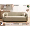 Roundi - Bouclé 3-Sitzer Sofa Luxus & Moderne Kollektion Geschwungenes Loveseat-Design