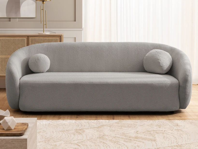 Roundi - Bouclé 3-Sitzer Sofa Luxus & Moderne Kollektion Geschwungenes Loveseat-Design