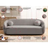 Roundi - Bouclé 3-Sitzer Sofa Luxus & Moderne Kollektion Geschwungenes Loveseat-Design