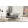 Chloe - Sofa 2 sitzer mit Schlaffunktion Chesterfield aus veganem Leder mit Holzfüßen