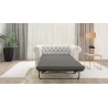 Chloe - Sofa 2 sitzer mit Schlaffunktion Chesterfield aus veganem Leder mit Holzfüßen