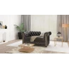 Chloe - Sofa 2 sitzer Chesterfield aus veganem Leder mit Holzfüßen