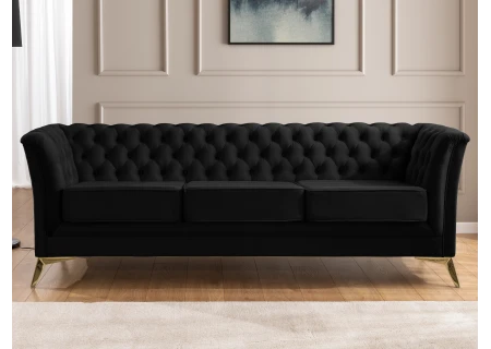 Whitby - Chesterfield Luxus 3-Sitzer Sofa aus Samt mit goldenen, silbernen oder schwarzen Füßen