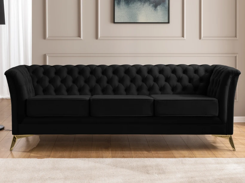 Whitby - Chesterfield Luxus 3-Sitzer Sofa aus Samt mit goldenen, silbernen oder schwarzen Füßen