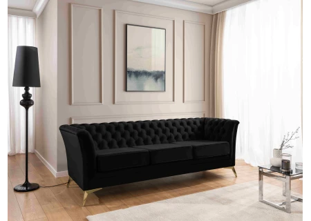 Whitby - Chesterfield Luxus 3-Sitzer Sofa aus Samt mit goldenen, silbernen oder schwarzen Füßen
