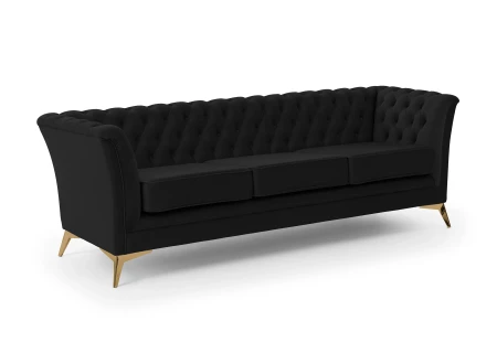 Whitby - Chesterfield Luxus 3-Sitzer Sofa aus Samt mit goldenen, silbernen oder schwarzen Füßen