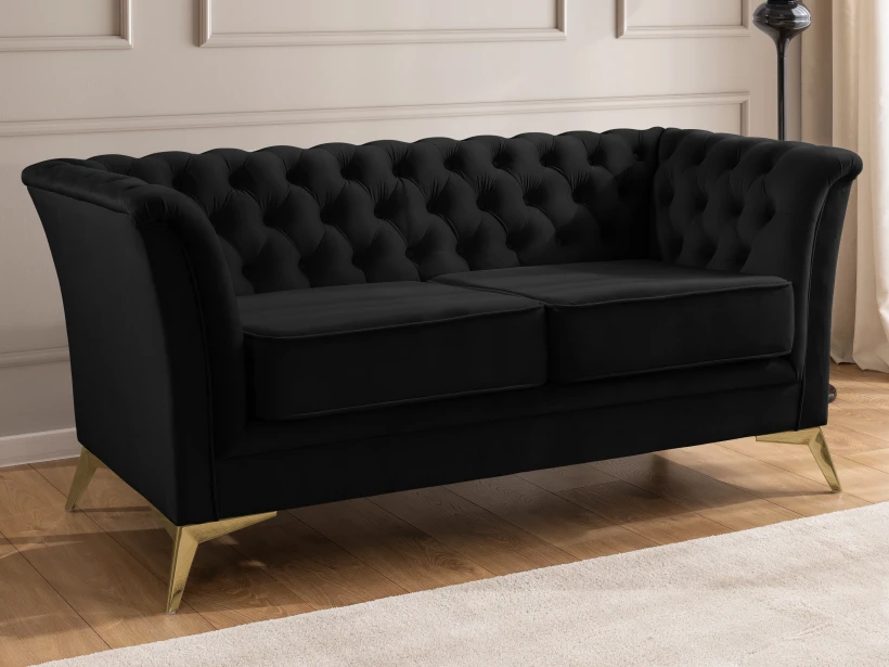 Whitby - Chesterfield Luxus 2-Sitzer Sofa aus Samt mit goldenen, silbernen oder schwarzen Füßen