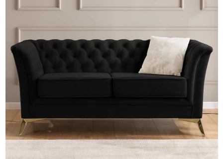 Whitby - Chesterfield Luxus 2-Sitzer Sofa aus Samt mit goldenen, silbernen oder schwarzen Füßen