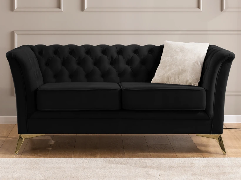 Whitby - Chesterfield Luxus 2-Sitzer Sofa aus Samt mit goldenen, silbernen oder schwarzen Füßen