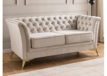 Whitby - Chesterfield Luxus 2-Sitzer Sofa aus Samt mit goldenen, silbernen oder schwarzen Füßen