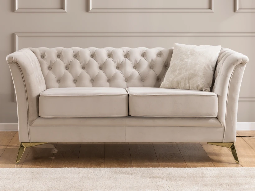 Whitby - Chesterfield Luxus 2-Sitzer Sofa aus Samt mit goldenen, silbernen oder schwarzen Füßen