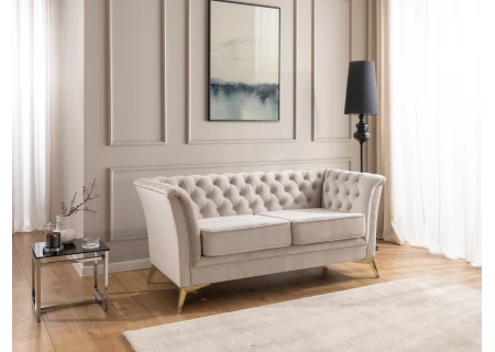 Whitby - Chesterfield Luxus 2-Sitzer Sofa aus Samt mit goldenen, silbernen oder schwarzen Füßen